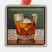 ようこそ5オクロッククラブミッドセンチュリーデザイン メタルオーナメント (正面)