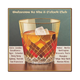 ようこそ5オクロッククラブミッドセンチュリーデザイン メタルプリント