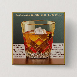 ようこそ5オクロッククラブミッドセンチュリーデザイン 缶バッジ