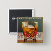 ようこそ5オクロッククラブミッドセンチュリーデザイン 缶バッジ (正面&裏面)