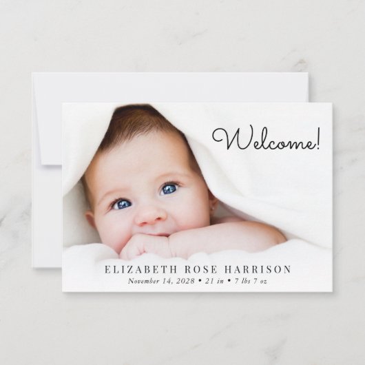 ようこそ5フォトコラージュ誕生 案内状 (正面)