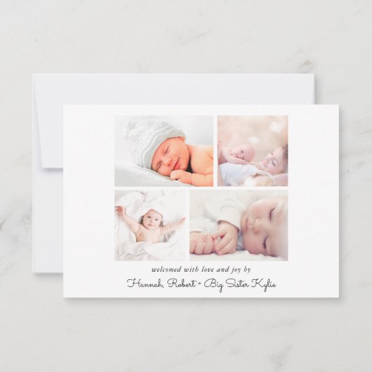 ようこそ5フォトコラージュ誕生 案内状 (裏面)