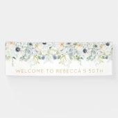 ようこそ50th誕生日パーティー名フラワー離れズ 横断幕 (横)