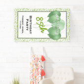 ようこそ85誕生日ナンバパッテングリーン/ホワイト 横断幕 (インサイチュ)