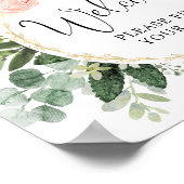 ようこそ、あなたの座席の看板ピンクの緑を見つけなさい ポスター (角)