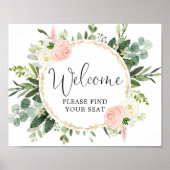 ようこそ、あなたの座席の看板ピンクの緑を見つけなさい ポスター (正面)