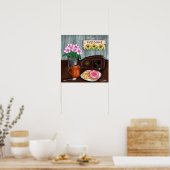 ようこそ、ひまわり、ドーナツ、コーヒー ポスター (キッチン)