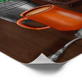 ようこそ、ひまわり、ドーナツ、コーヒー ポスター (角)