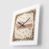 ようこそ スクエア壁時計 (傾斜)