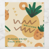 ようこそ | モダン Pineapple |休暇レンタル ワインラベル (シングルラベル)