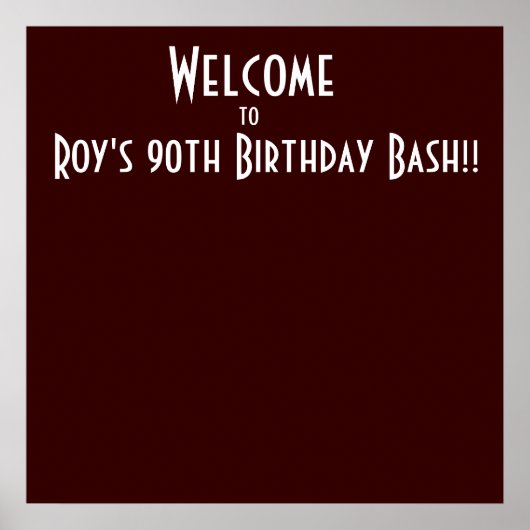 ようこそ、ロイの90誕生日Bash!! ポスター (正面)