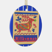 ようこそ、ヴィンテージ鹿、追加、編集文字 セラミックオーナメント (右)