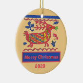 ようこそ、ヴィンテージ鹿、追加、編集文字 セラミックオーナメント (右)