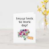 ようこそ、仕事に戻る幸せな日 カード (黄色い花)