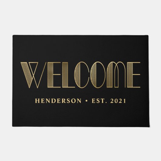 ようこそ|創業年パーソナライズされた間 ドアマット (正面)