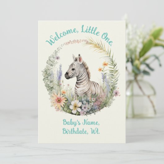 ようこそ、小さな1人の出産発表/赤ちゃんシャワー 招待状 (スタンド正面)