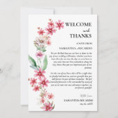 ようこそ&感謝していフローラの結婚ゲストテーブルカード 招待状 (正面)