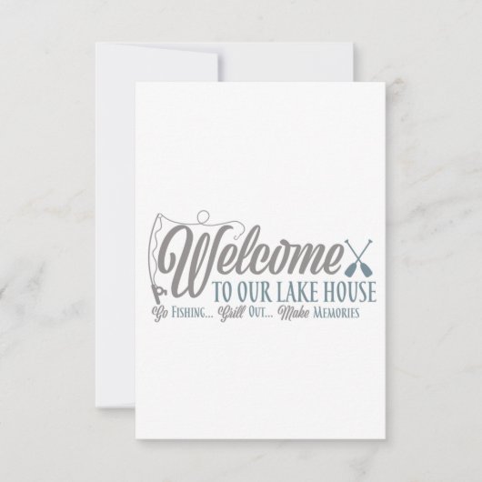 ようこそ「我々のレイクハウスへ」引っ越し祝いパーティー招待状 招待状 (正面)