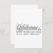 ようこそ「我々のレイクハウスへ」引っ越し祝いパーティー招待状 招待状 (正面/裏面)