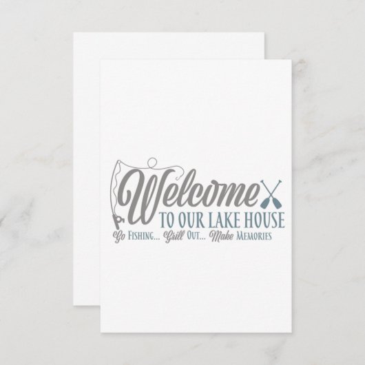 ようこそ「我々のレイクハウスへ」引っ越し祝いパーティー招待状 招待状 (正面/裏面)