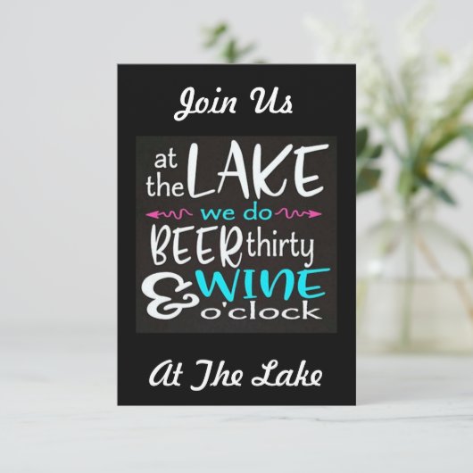 ようこそ「我々のレイクハウスへ」引っ越し祝いパーティー招待状 招待状 (スタンド正面)