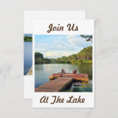 ようこそ「我々のレイクハウスへ」引っ越し祝いパーティー招待状 招待状 (正面/裏面)