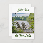 ようこそ「我々のレイクハウスへ」引っ越し祝いパーティー招待状 招待状 (正面/裏面)