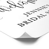 ようこそ！水彩花が咲くパーソナライズされたウェルカムサイン ポスター (角)