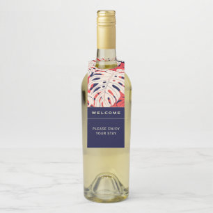 ようこそ 熱帯のヤシの葉 休暇レンタルボット ボトルネックタグ