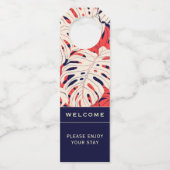 ようこそ |熱帯のヤシの葉 |休暇レンタルボット ボトルネックタグ (正面)