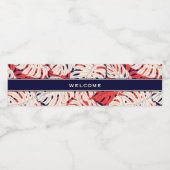 ようこそ |熱帯のヤシの葉 |休暇レンタル ペットボトルラベル (シングルラベル)