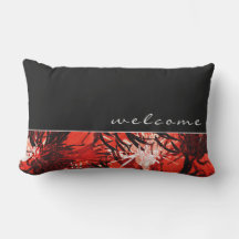 ようこそ |白黒と赤の抽象芸術フローラ