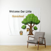 ようこそ 私たちの小さなハチの赤ちゃん シャワータペストリー タペストリー (インサイチュ(横))