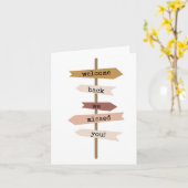 ようこそ、私たち恋しく思は、ポストカードに署名 カード (黄色い花)