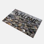 ようこそ – 自然恋人 – 川の岩 ドアマット (アングル)