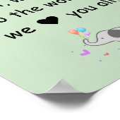 ようこそ、象、壁の装飾のための子供部屋 ポスター (角)