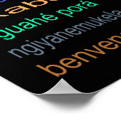 ようこそ – 80言語ポスター – 3サイズ/黒 ポスター (角)