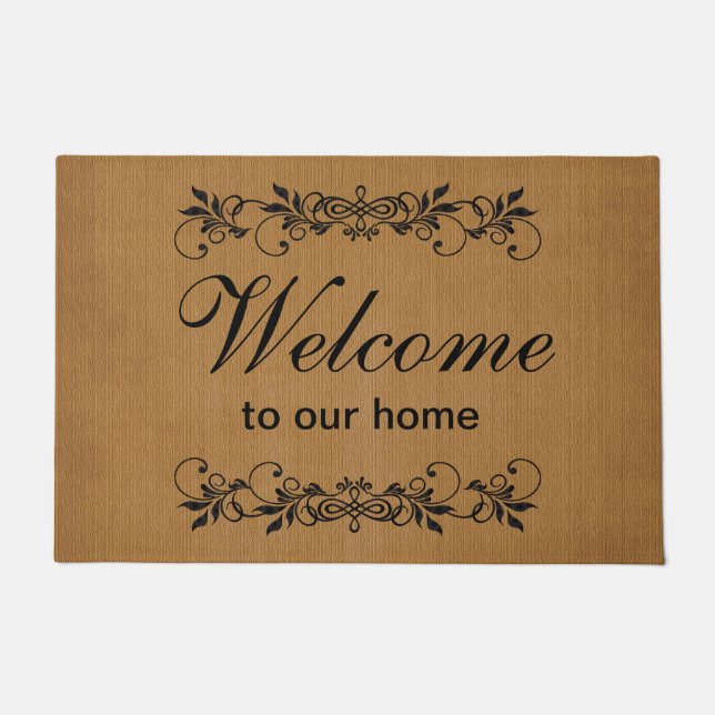 ようこそ – Burlap ドアマット (正面)