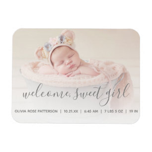ようこそ、Sweet Girlフォトベビーのお知らせ マグネット