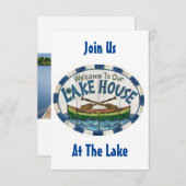 ようこそ"TOUR LAKE HOUSE"引っ越し祝いパーティー招待状 招待状 (正面/裏面)