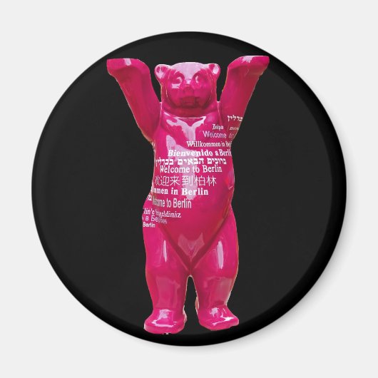 ようこそBerlin Teddy Bear, Black Back マグネット (正面)