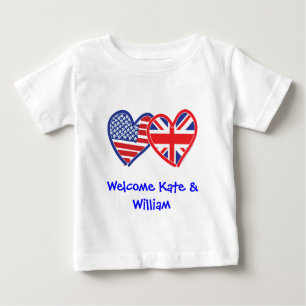 ようこそKate & William/王室の結婚の ベビーTシャツ