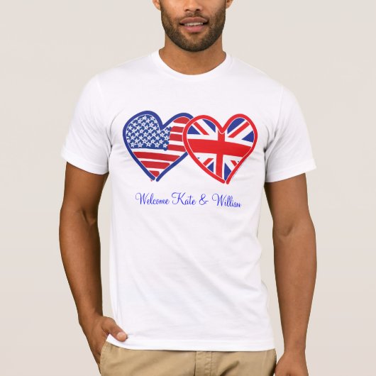 ようこそKate & William/王室の結婚の Tシャツ (正面)