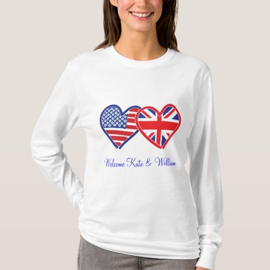 ようこそKate & William/王室の結婚の Tシャツ (正面)