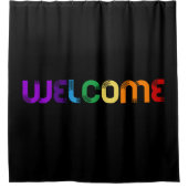 ようこそLGBTレインボー国旗 シャワーカーテン (正面)