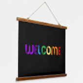 ようこそLGBTレインボー国旗 吊り下げ型タペストリー (傾斜あり)