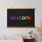 ようこそLGBTレインボー国旗 吊り下げ型タペストリー (寝室)