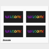 ようこそLGBTレインボー国旗 長方形シール (シート)