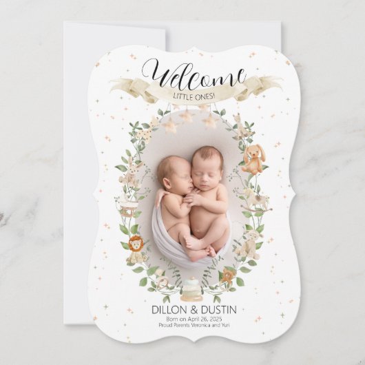 ようこそLittle One Birth Announcement Card (正面)