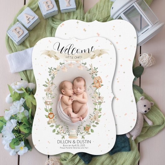 ようこそLittle One Birth Announcement Card